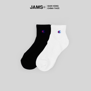 Vớ tất nam nữ JAMS đen trắng logo thêu nổi basic thể thao co giãn cá tính