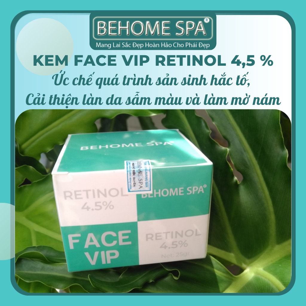 KEM FACE VIP RETINOL BEHOME SPA DƯỠNG TRẮNG DA BAN ĐÊM - mờ thâm sạm nám tàn nhang, dưỡng ẩm trắng sáng mịn màng.