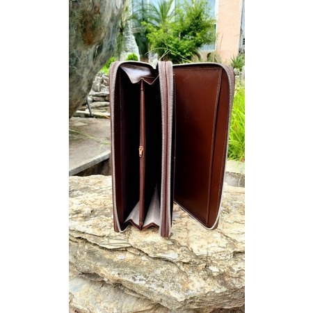 Cặp cầm tay da bò thật đa năng đựng máy tính bảng tài liệu A4 hàng chính hãng Cdleather