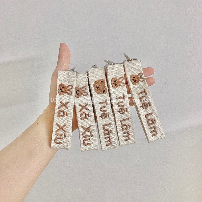 Name tag gấu thỏ thêu tên cho bé 🐻