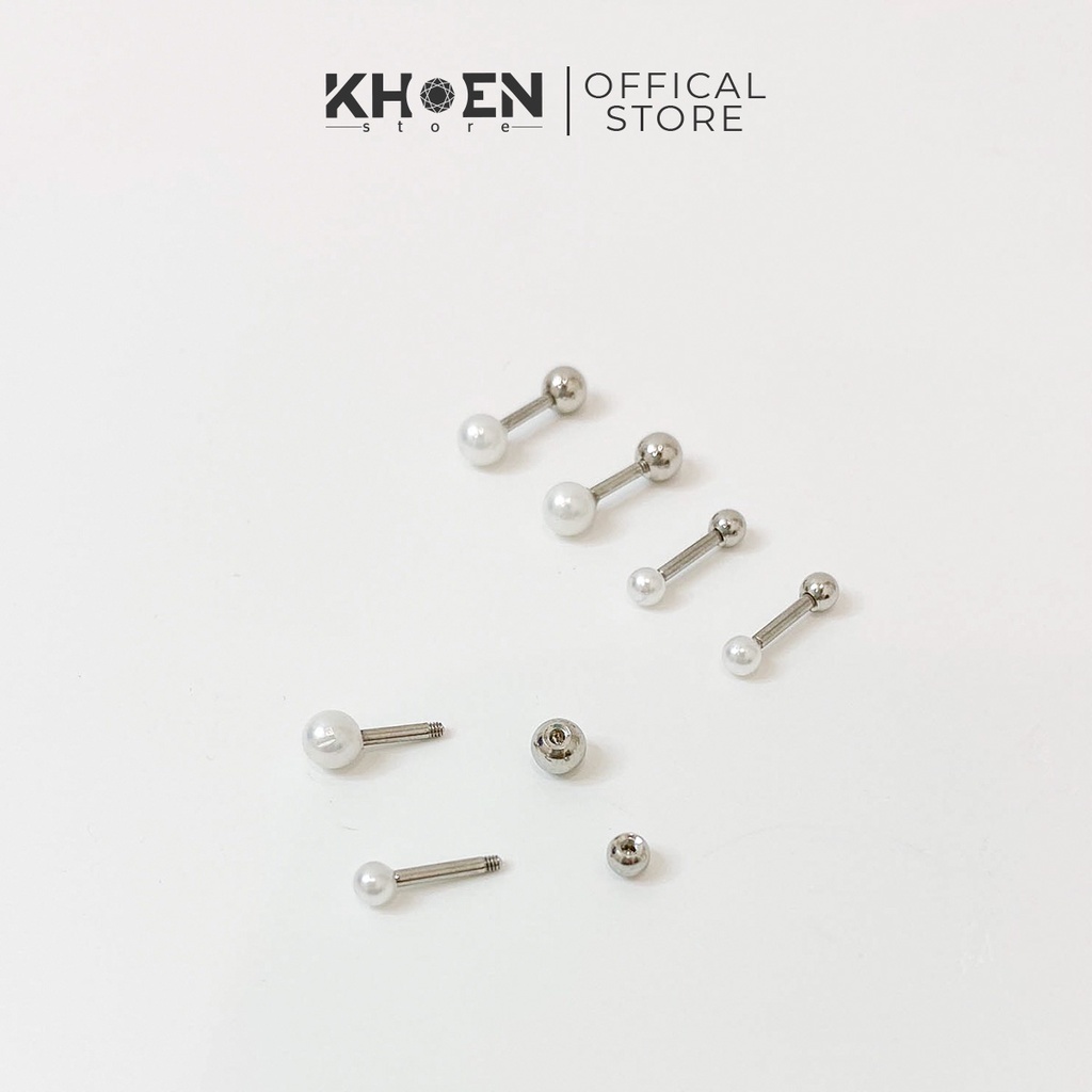 - Khuyên tai ngọc trai đầu bi thép không gỉ - Khoen store