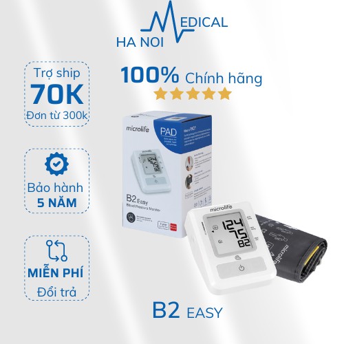 MÁY ĐO HUYẾT ÁP ĐIỆN TỬ BẮP TAY MICROLIFE B2 EASY CHÍNH HÃNG - BẢO HÀNH 5 NĂM