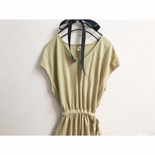Đầm suông midi linen cột dây eo (tạm hết)