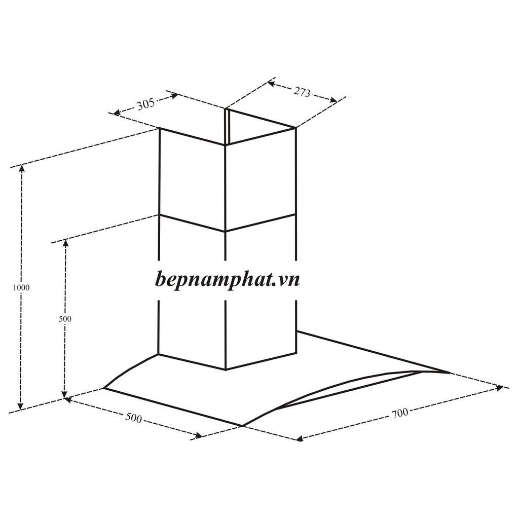 Máy hút mùi nhà bếp dạng kính cong 70cm Canzy CZ M6870 nhập khẩu Malaysia