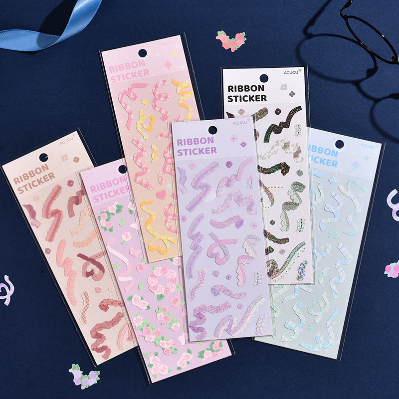 Korean stickers Ribbon laser ribbon ribbon diy diary stickers