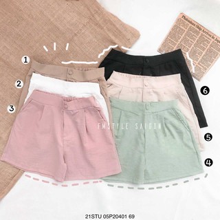 Quần short lưng thun đũi trơn nút giả ullzang thời trang Fmstyle Saigon 21STU01P20901