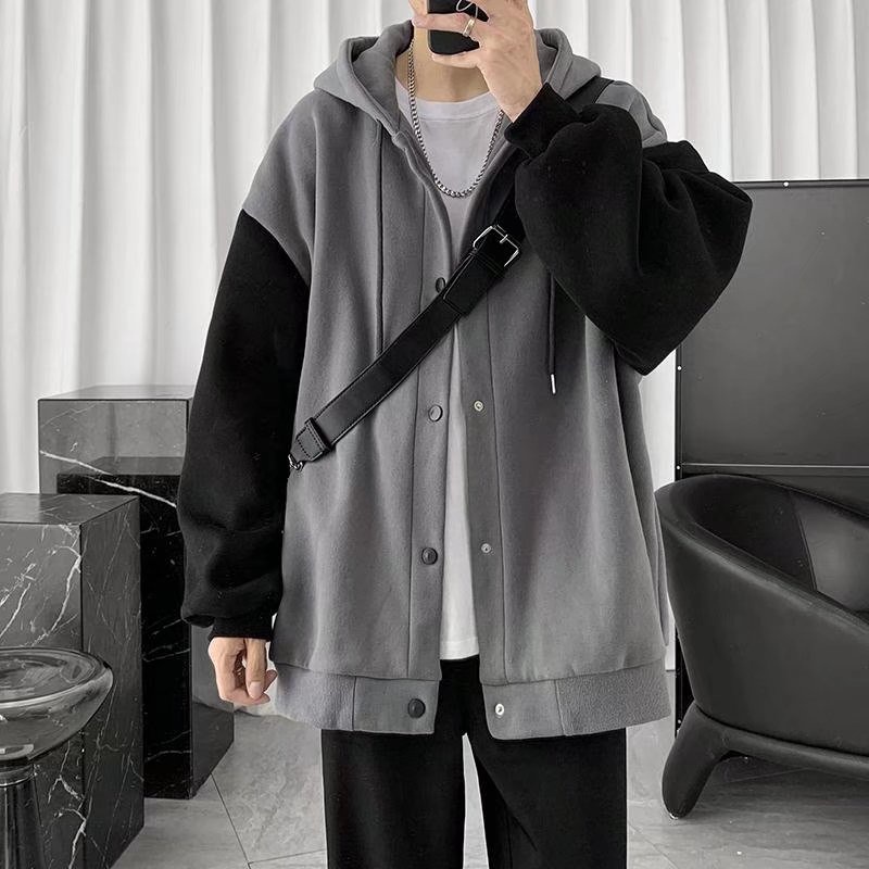 Nối nhung thời trang áo hoodie nam nữ thời trang hàn quốc áo hoodie form rộng simple áo khoác hoodie nữ