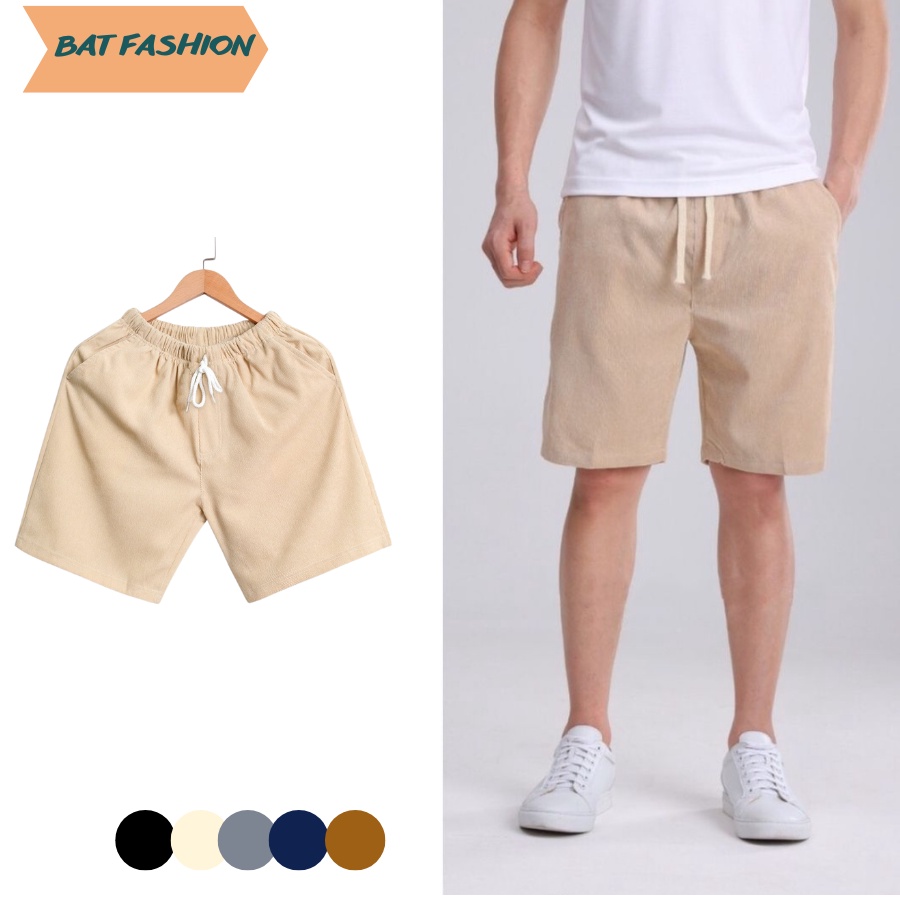Quần Short Đùi Nhung Tăm Nam Nữ BAT Form Unisex Chất Thoáng Mát Trẻ Trung Năng Động.