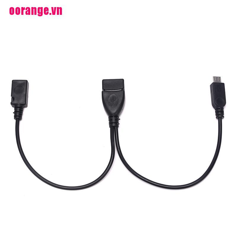 Dây cáp chia nguồn đầu âm USB 2 0 loại A sang 2 đầu micro USB chữ Y đầu dương và đầu âm 5 pin