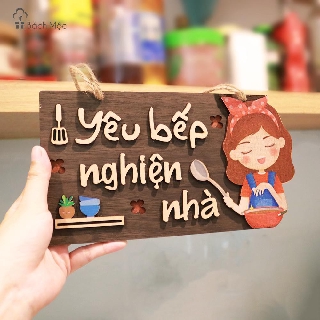 Bảng gỗ decor Yêu Bếp Nghiện Nhà