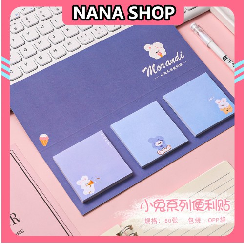 Bộ Giấy Note 60 Tờ🍓SIÊU HOT🍓 Set 3 Tập Giấy Note Ghi Chú Họa Tiết Dễ Thương