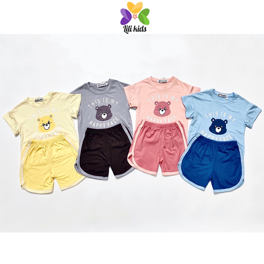 Bộ Cộc Tay Cho Bé Trai Bé Gái Chất Thun Lạnh Lili.kids Họa Tiết Động Vật Cho Bé (Size 6-18kg) BCT01