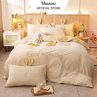 Bộ Vỏ Chăn Ga Gối Nỉ Nhung Thỏ Minamo B10 Cao Cấp, Siêu Mềm Mại, Không Bai Xù - Bảo Hành Chính Hãng Minamo