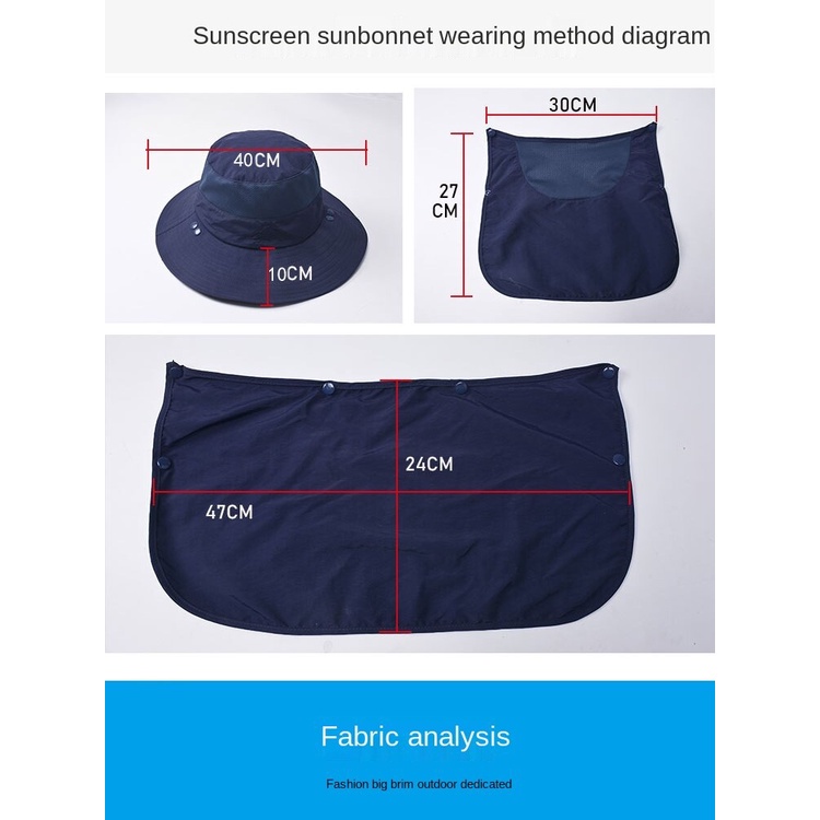 Mũ Chống Nắng Kèm Tấm Chắn Bảo Vệ Cổ Chống Tia UV Tiện Dụng Khi Đi Câu Cá / Đạp Xe