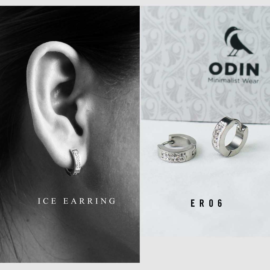 Khuyên tai đính pha lê khoáng - ODIN Ice Earring - Thép y tế