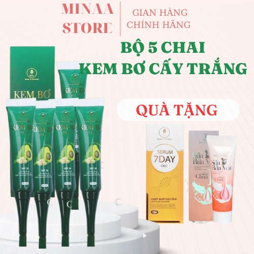 Bộ 5 chai Kem Bơ Cấy Trắng Nano OLic Chính Hãng - Kem Dưỡng Trắng Da Cấp Ẩm - Kem Nám Tàn Nhang Chống Nắng 20ml