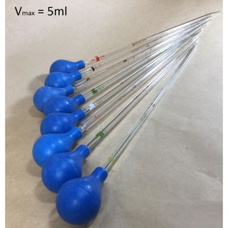 Ống hút thủy tinh - pipet thủy tinh dài 30cm có bóp cao su với các thể tích 0.5ml - 1ml - 2ml - 5ml - 10ml