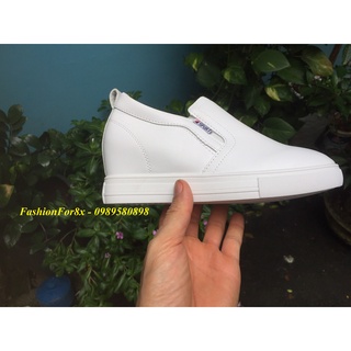 Giày slipon da độn đế cho nữ, da mềm, đế cao 6cm tôn dáng - TA362