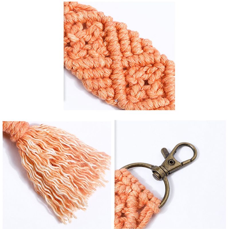 Móc Khóa Tua Rua Phong Cách Boho Cho Túi Xách / Xe Hơi Macrame