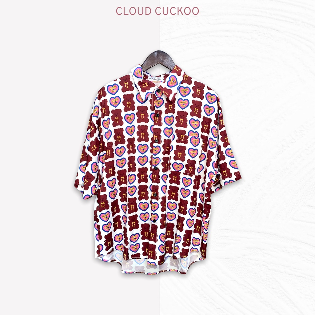 Sơ Mi OverSize In Hình Nhiều Chú Gấu - Mã Số: z6647