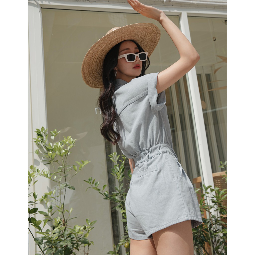 Jumpsuit denim tay cài nút cá tính nữ Air Space Lady 2111828007