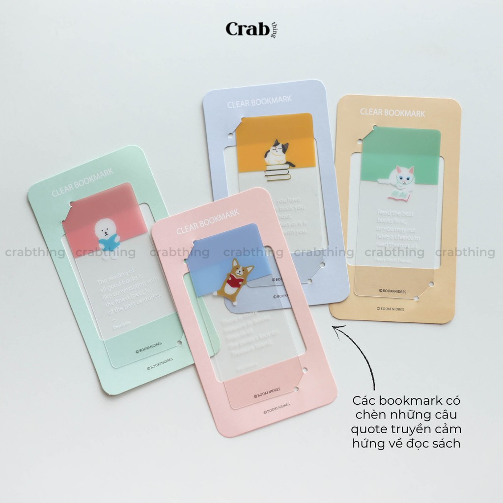 Bookmark - Đánh dấu sách trong suốt 4 màu pastel