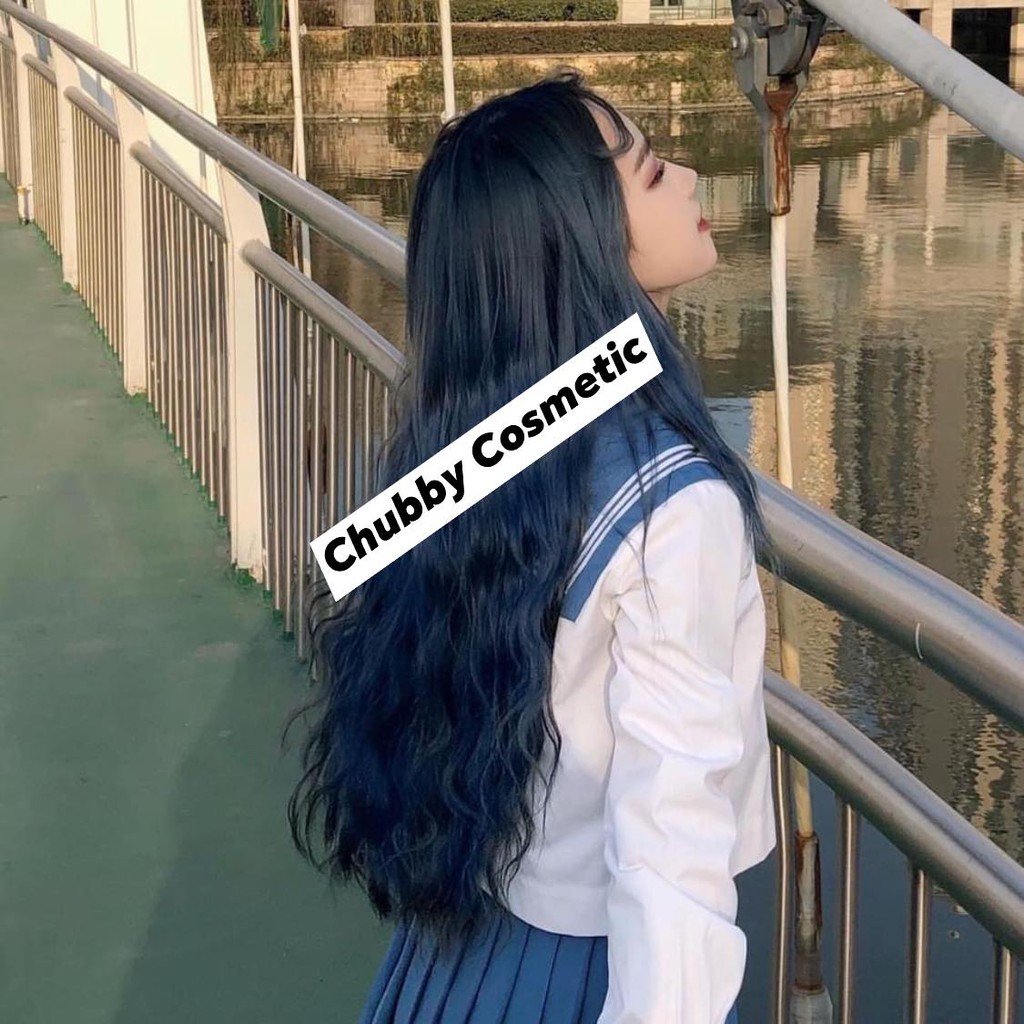 [KHÔNG TẨY] Thuốc nhuộm tóc màu Xanh Dương Đen Khói + TẶNG trợ dưỡng | BigBuy360 - bigbuy360.vn