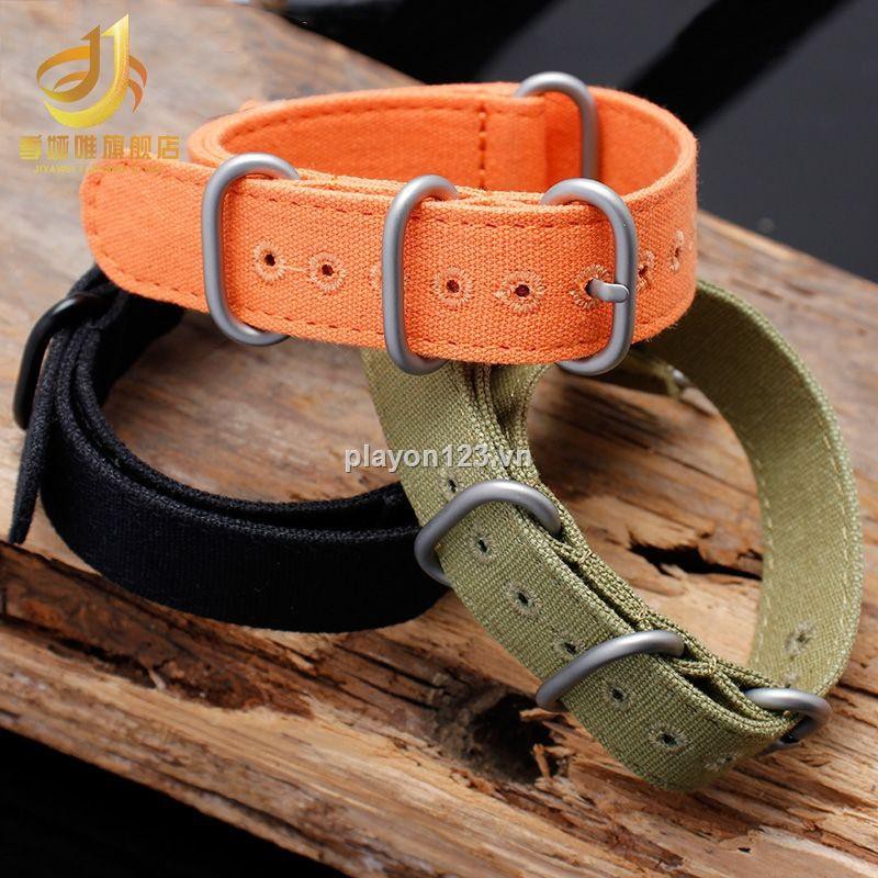Dây đeo tay bằng vải canvas dày thoáng khí cho đồng hồ NATO 22