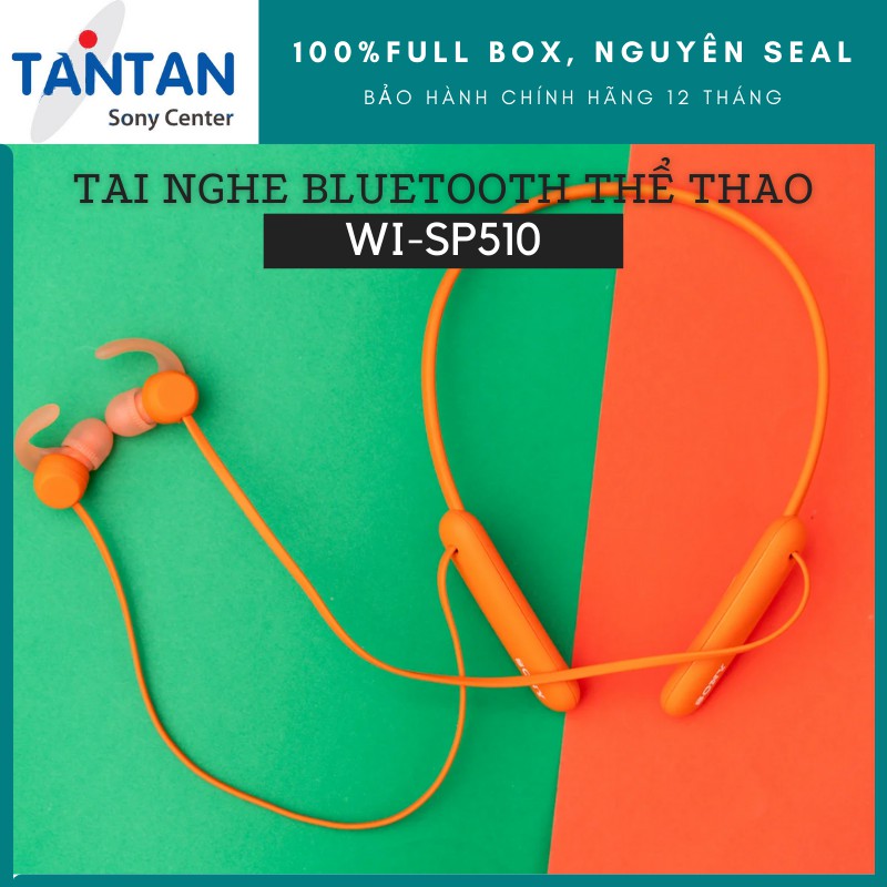 Tai Nghe BLUETOOTH THỂ THAO EXTRA-BASS Sony WI-SP510 | Kháng nước chuẩn IPX5 - Pin:15h - Sạc nhanh 10' nghe 60' - Micro