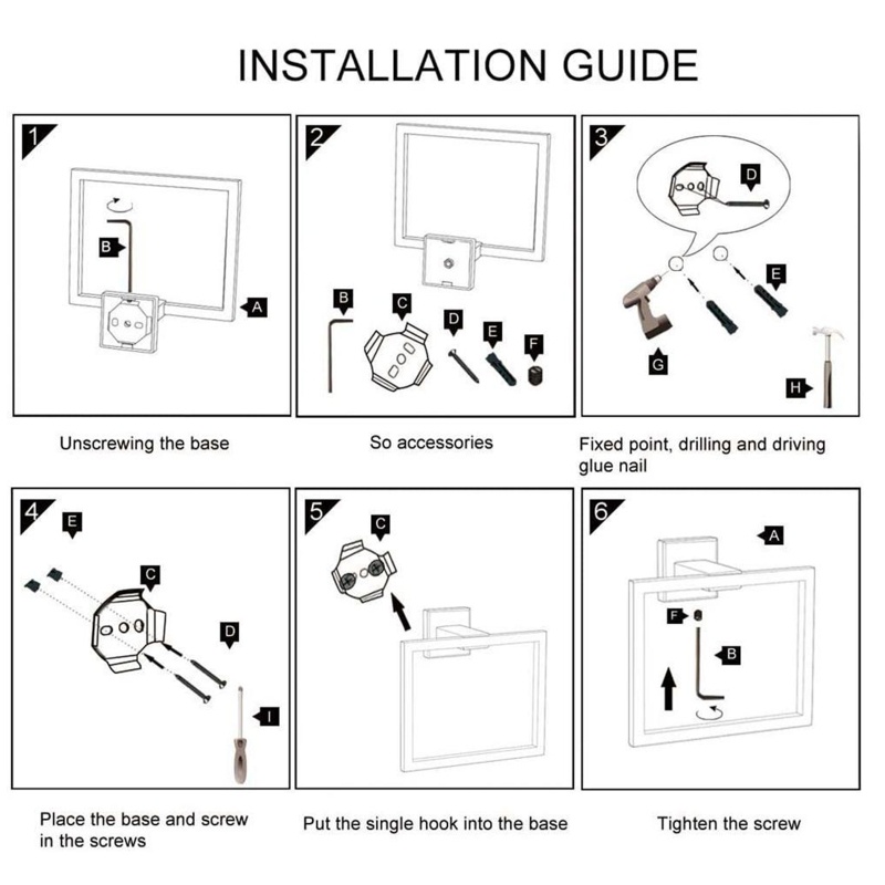 Giá Đỡ Khăn Tay Hình Vuông Gắn Tường Chống Gỉ Sét