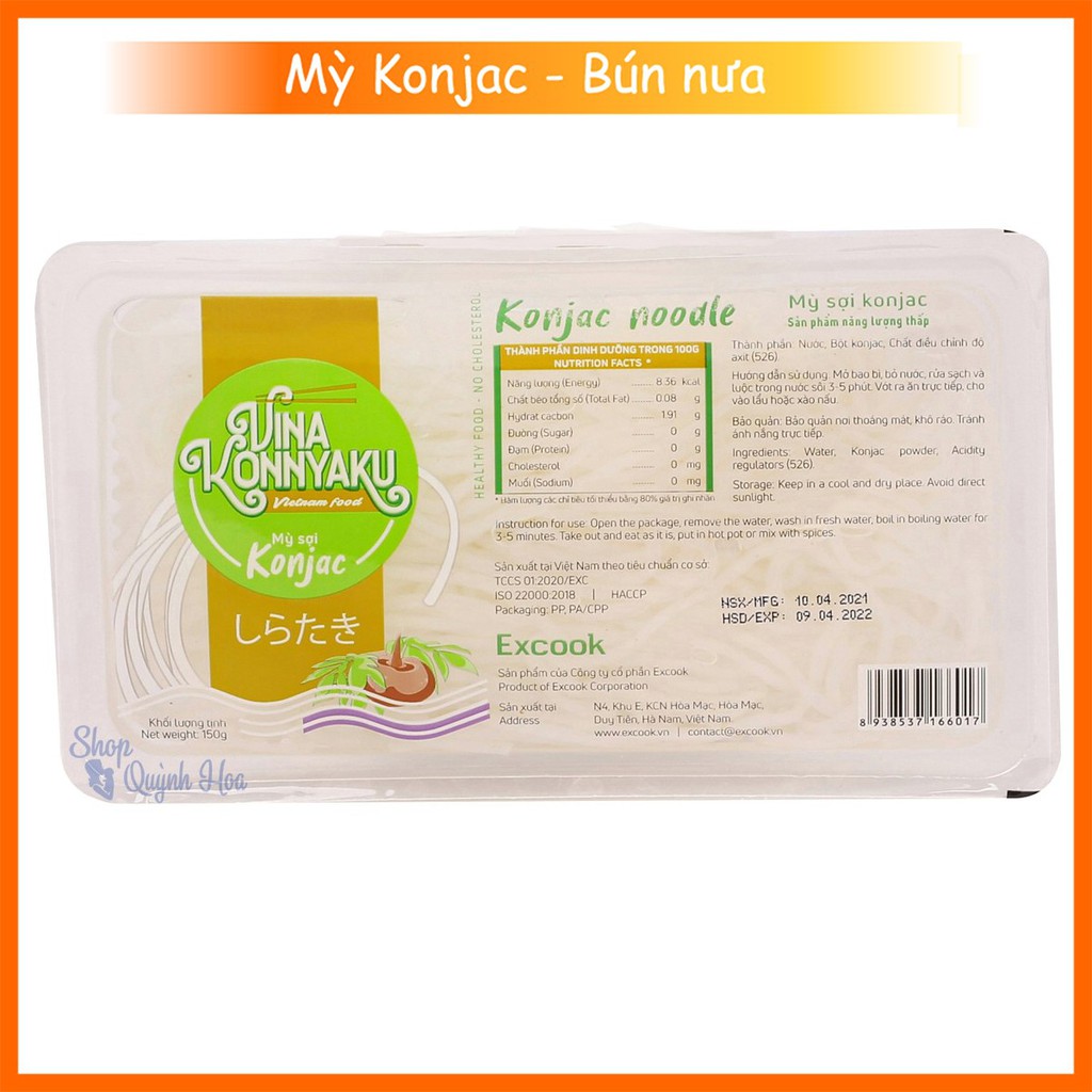 Mỳ Konjac / Bún nưa mì nưa Konjac HỘP ĐƠN SỢI RỜI 150g, phù hợp cho người ăn kiêng Keto - Eatclean