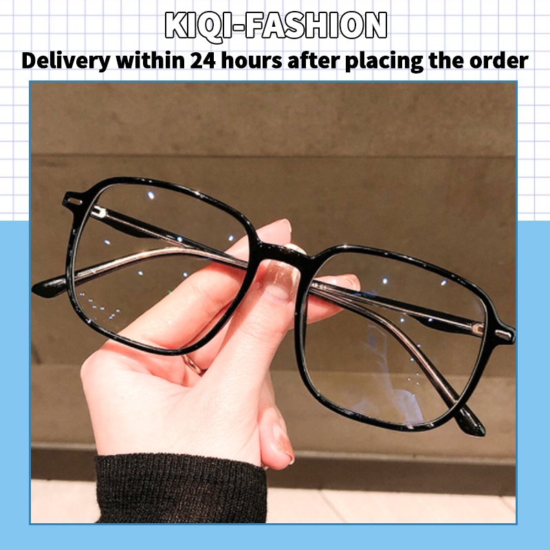 (KIQI-FASHION) COD Mắt Kính Chống Bức Xạ Và Ánh Sáng Xanh Hình Vuông Cổ Điển Dành Cho Nam Và Nữ