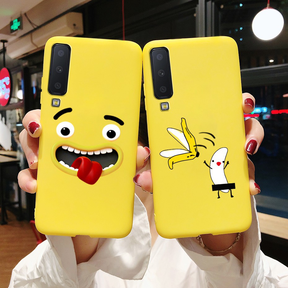 Ốp điện thoại tpu silicon mềm họa tiết trái tim cho Samsung Galaxy A7 2018 A750