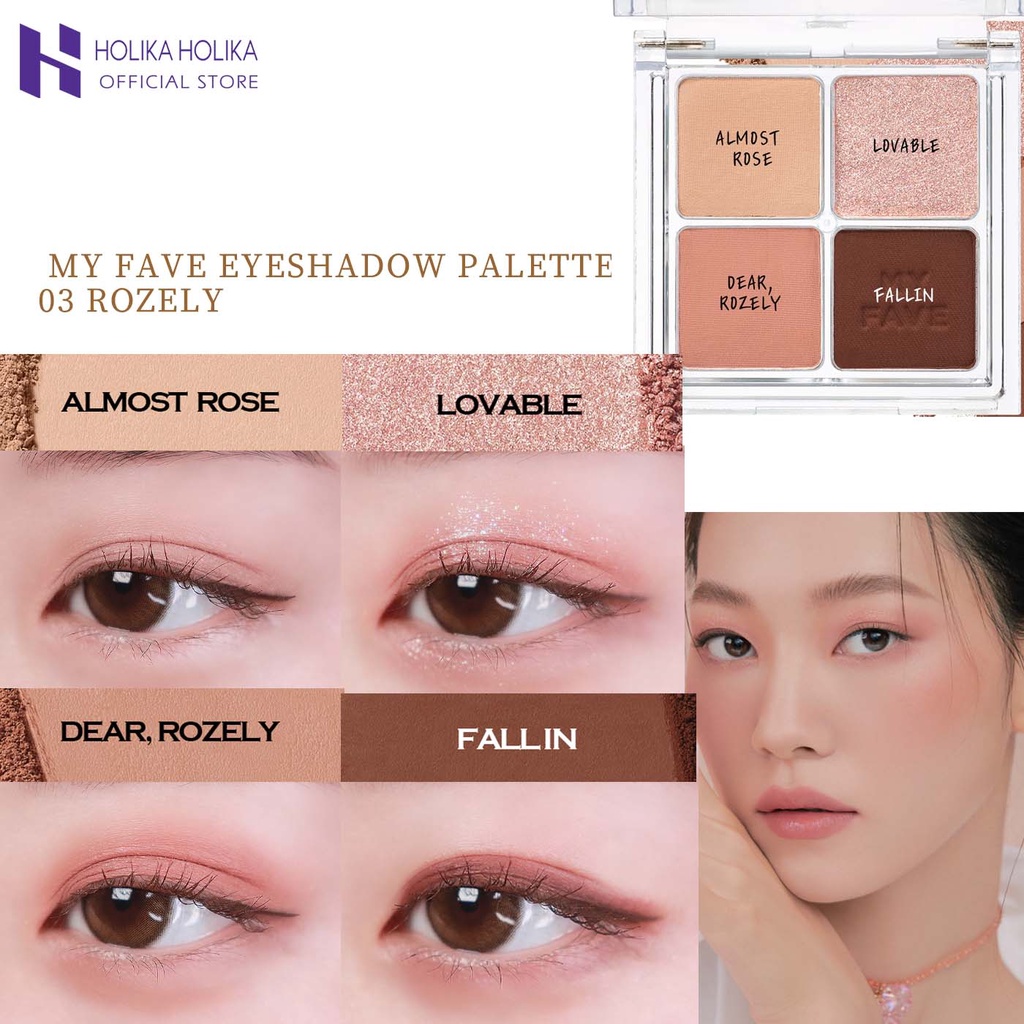 Bảng phấn mắt 4 ô Holika Holika my fave eyeshadow palette

