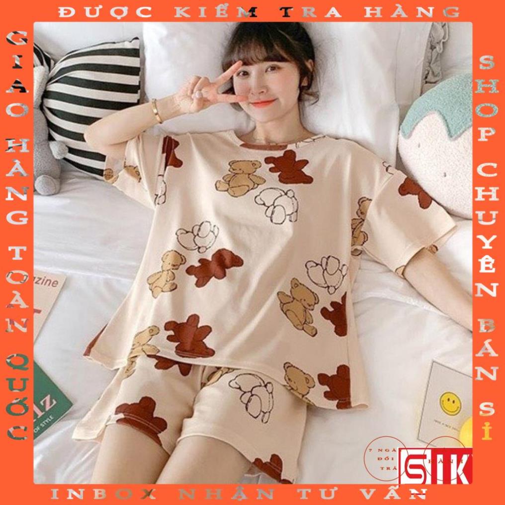 Bộ cộc tay nữ mặc nhà dễ thương nhiều màu - SLIKY BN05 tranvuong