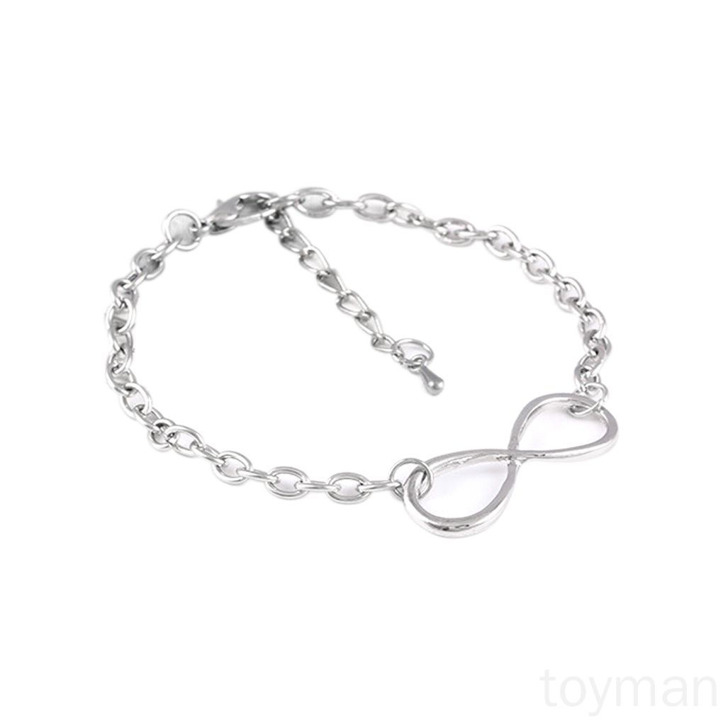 Vòng đeo tay mặt hình biểu tượng vô cực may mắn thời trang dành cho nữ