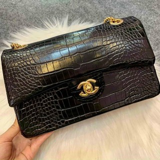 Túi đeo chéo classic hai nắp da rắn