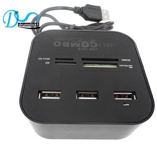 Bộ chia 3 cổng usb 2.0 tích hợp đầu đọc thẻ nhớ tf đa năng cho laptop máy tính