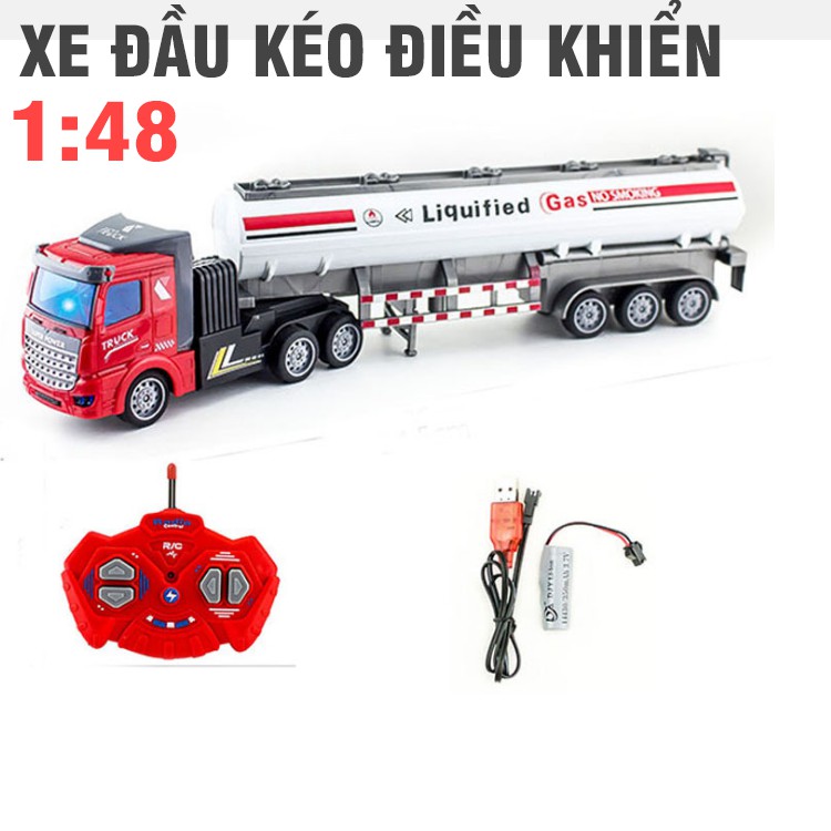 Xe đầu kéo container điều khiển từ xa đồ chơi trẻ em sử dụng pin sạc