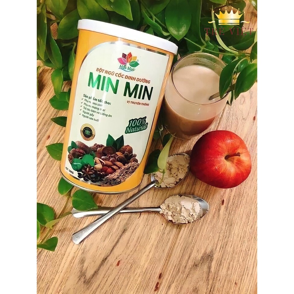 Ngũ cốc lợi sữa Min Min - mẫu mới (500g) giúp mẹ bầu nhiều sữa hơn, ngũ cốc hấp thụ được nhiều dinh dưỡng cho bé