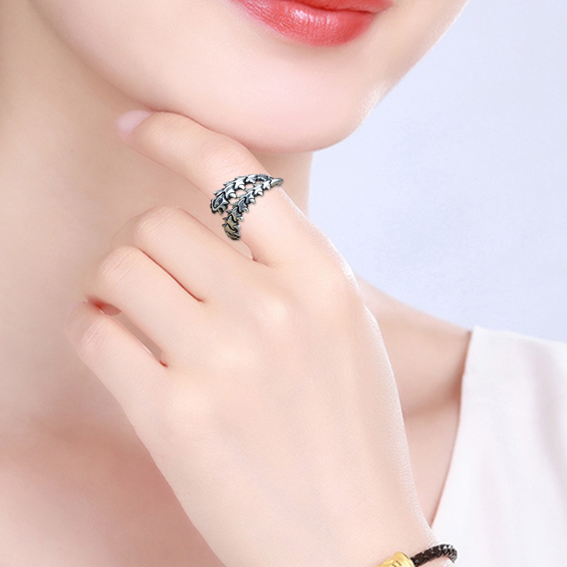 Nhẫn Kim Loại Dạng Mở Phong Cách Anime kiss Beauty Cho Lễ Tốt Nghiệp