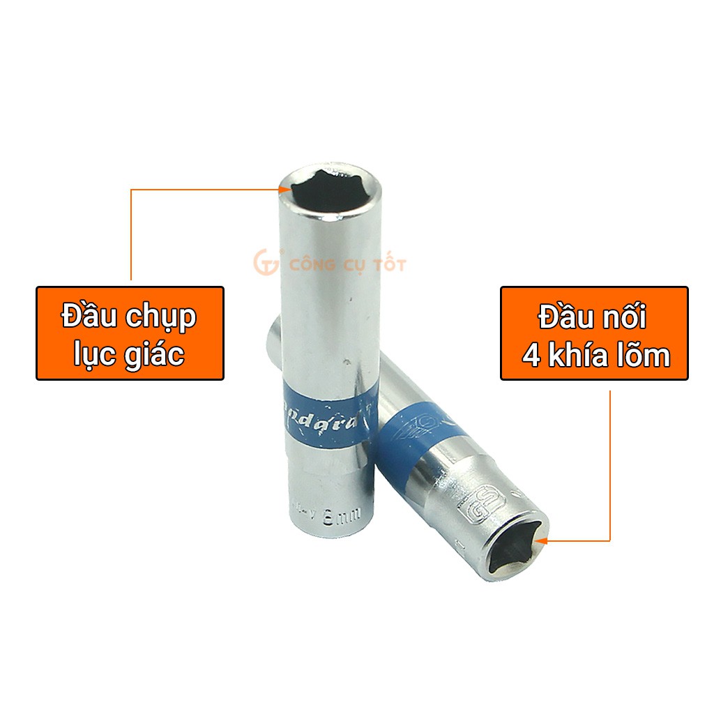 Đầu tuýp lục giác 1/4&quot; Standard Xanh