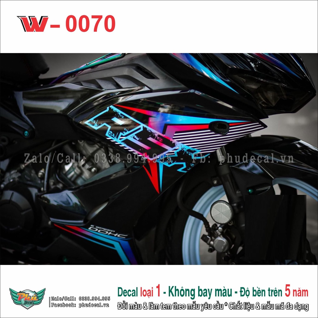 Tem rời Dán Xe Winner X đen 7 màu cực chât 2022 (12)