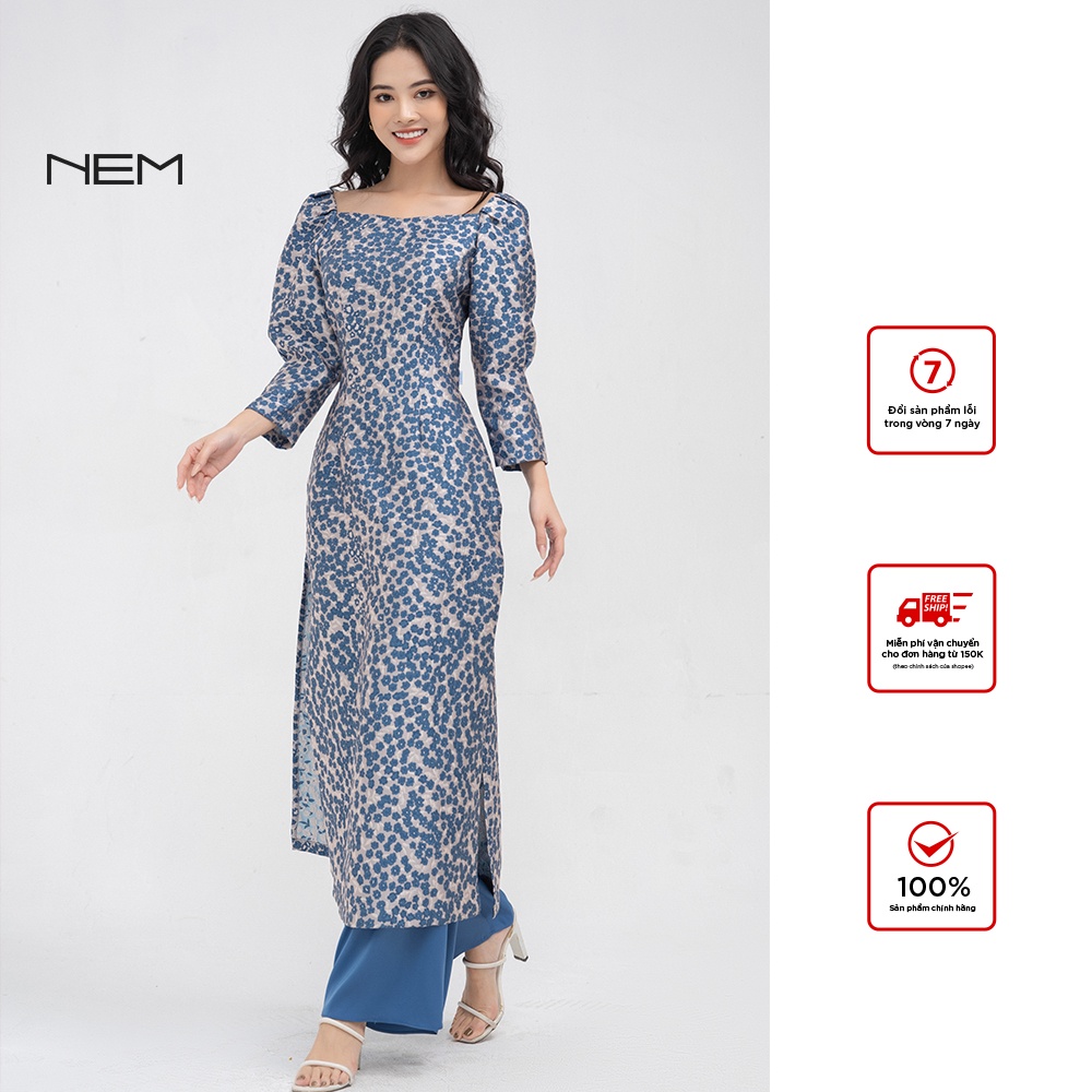 Áo dài nữ thiết kế chất liệu hoa gấm cao cấp NEM Fashion AD11449