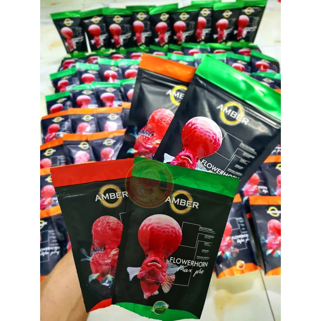 Cám Amber Pro Lên Đầu, Tăng Màu, Sáng Châu,Thức Ăn Cám Viên Cho Cá La Hán, Hàng Nhập Khẩu
