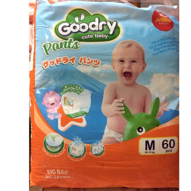 Bỉm quần Goodry bịch đại M60/ L54/XL 48/ XXL 44 - Pi &amp; Tý Kids