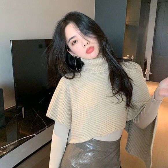 áo sweater cổ cao thiết kế đơn giản thời trang phong cách Hàn Quốc