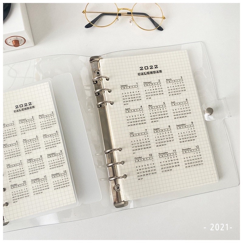 Sổ Bìa Còng A5/A6/A7 Bìa Dẻo Bullet Journal Rosy Posy