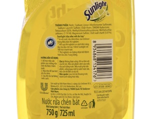 Nước Rửa Chén Sunlight Chanh 750g