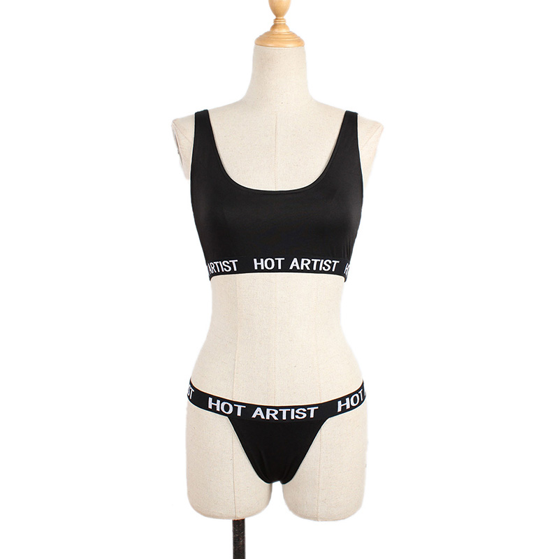 Set 2 món đồ lót thể thao GJCUTE in chữ quyến rũ thời trang cho nữ